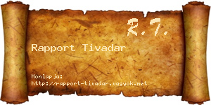 Rapport Tivadar névjegykártya